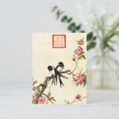 Carte Postale Beaux-arts en fleurs de pêche (Debout devant)