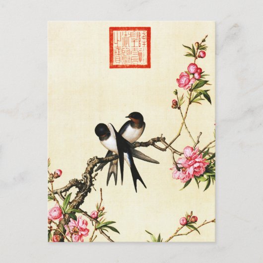 Carte Postale Beaux-arts en fleurs de pêche (Devant)