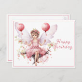 Carte Postale Beaux Ballons de Porte-Fée Rose & Lavande (Devant / Derrière)