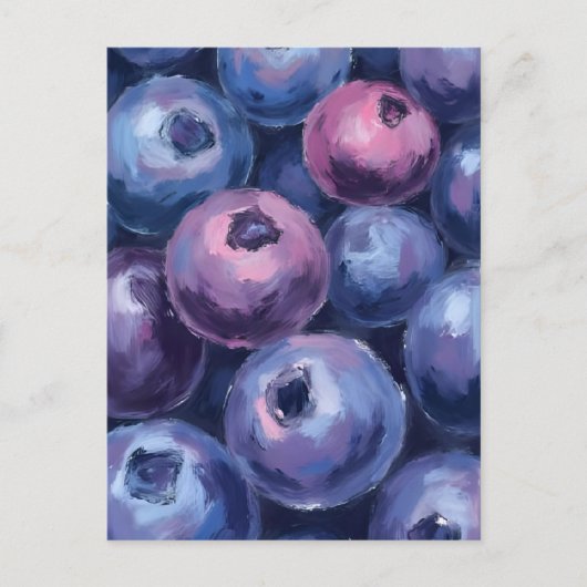 Carte Postale Beaux bleuets | Peinture de fruits (Devant)