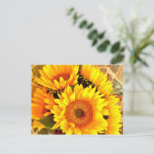 Carte Postale Beaux cadeaux de bouquet de tournesol (Debout devant)