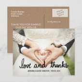 Carte Postale Beaux Couples Photo Mariage Amour Et Merci (Devant / Derrière)