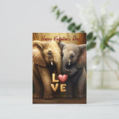 Carte Postale Beaux éléphants amoureux (Debout devant)