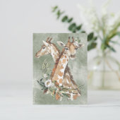Carte Postale Beaux Girafes Aquarelle (Debout devant)