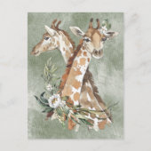 Carte Postale Beaux Girafes Aquarelle (Devant)