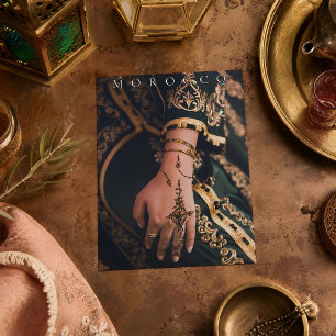 Carte Postale Beaux motifs de henné Maroc Marrakech