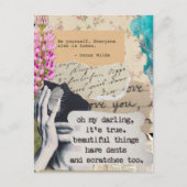 Carte Postale Beaux Objets et Citations Collage en Techniques Mi (Devant)
