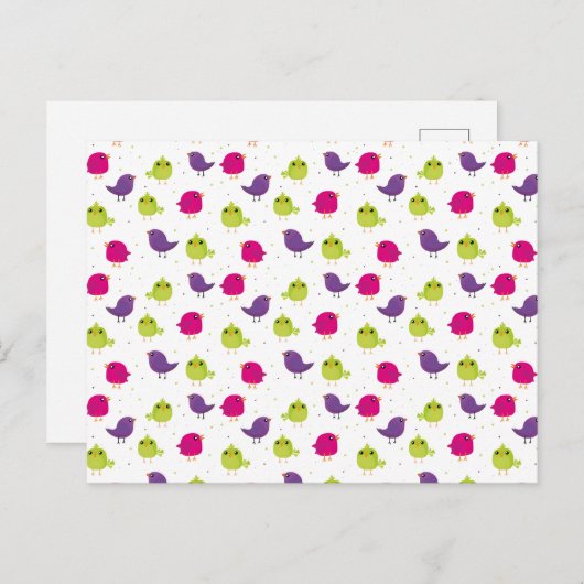 Carte Postale Beaux oiseaux colorés (Devant / Derrière)