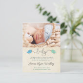 Carte Postale Beaux Oiseaux Merci Note Modèle photo Baby Boy (Debout devant)