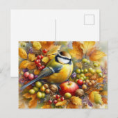 Carte Postale Beaux oiseaux Paysage d'automne 18 (Devant / Derrière)