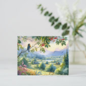 Carte Postale Beaux oiseaux Paysage d'été 4 (Debout devant)