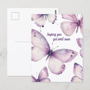 Carte Postale Beaux Papillons Violets REMETTEZ-VOUS VITE