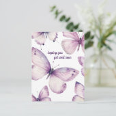 Carte Postale Beaux Papillons Violets REMETTEZ-VOUS VITE (Debout devant)