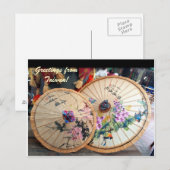 Carte Postale Beaux parapluies en bambou de Taiwan (Devant / Derrière)