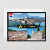 Carte Postale Beaux Points de repère fractionnés - Croatie, Euro (Devant / Derrière)