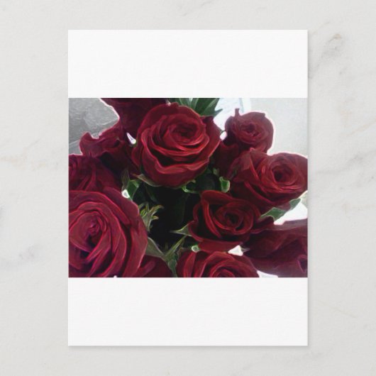 CARTE POSTALE BEAUX ROSES ROUGES (Devant)