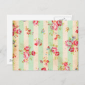 Carte Postale Beaux roses vintages et autres fleurs (Devant / Derrière)