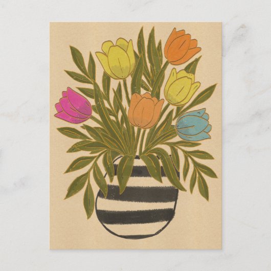 Carte Postale Beaux Tulipes Vintage (Devant)
