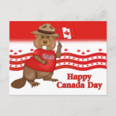 Carte postale Beaver de la fête du Canada (Devant)