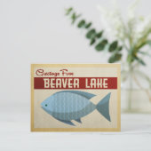 Carte Postale Beaver Lake Blue Fish Vintage voyage (Debout devant)