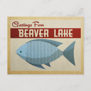 Carte Postale Beaver Lake Blue Fish Vintage voyage