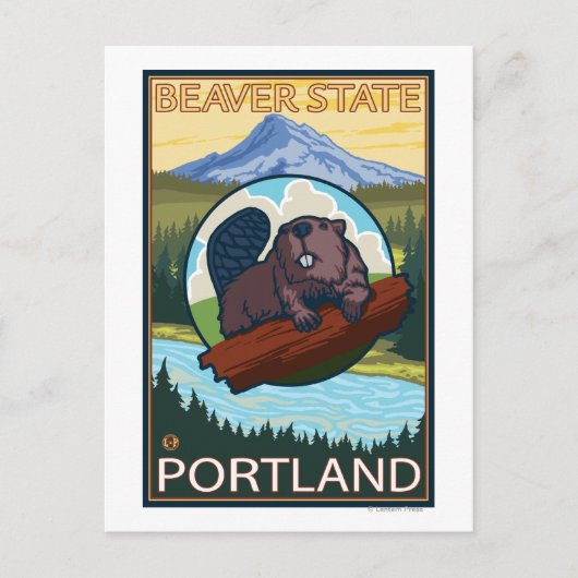 Carte Postale Beaver & Mt Hood - Portland, Oregon (Devant)