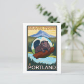 Carte Postale Beaver & Mt Hood - Portland, Oregon (Debout devant)
