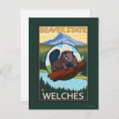 Carte Postale Beaver & Mt Hood - Welches, Oregon (Devant / Derrière)