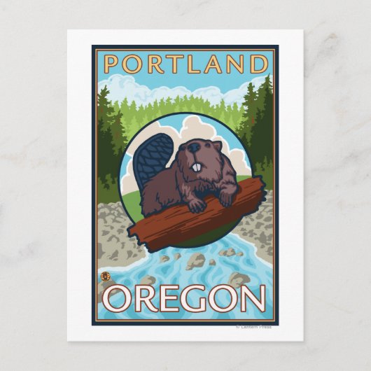 Carte Postale Beaver & River - Portland, Oregon (Devant)