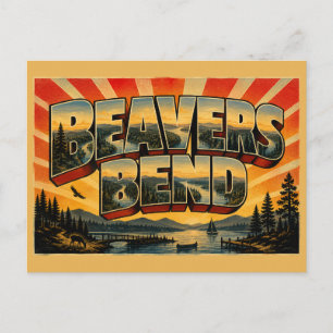 Carte Postale Beavers Bend Oklahoma rivière lac forêt Art