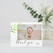 Carte Postale Bébé 1er anniversaire Merci aquarelle Swashes (Debout devant)