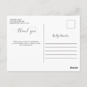 Carte Postale Bébé 1er Anniversaire Merci Élégant Swashes Script (Dos)