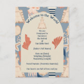 Carte Postale Bébé à bord Faire-part de naissance Nautique garço (Devant)