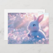 Carte Postale Bébé adorable dans un champ de fleurs (Devant / Derrière)