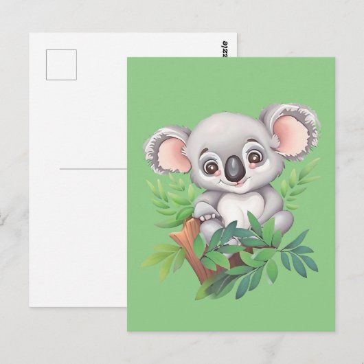 Carte Postale Bébé adorable Ours Koala (Devant / Derrière)
