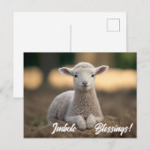 Carte Postale Bébé agneau Imbolc Bénédictions (Devant / Derrière)