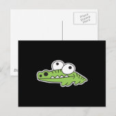 Carte Postale bébé alligator maladroit (Devant / Derrière)