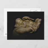 Carte Postale Bébé Ange ailes dormant à la main (Devant / Derrière)