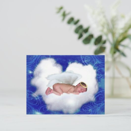 Carte Postale Bébé ange, dormir sur un nuage (Debout devant)