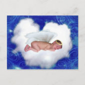 Carte Postale Bébé ange, dormir sur un nuage (Devant)