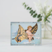 Carte Postale Bébé Ange Papillon Victorien (Debout devant)