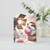 Carte Postale Bébé, animal mignon avec bonbons en coton, Post-cr (Debout devant)