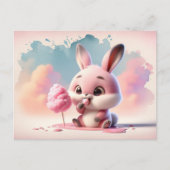 Carte Postale Bébé, animal mignon avec bonbons en coton, Post-cr (Devant)