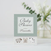 Carte Postale Bébé Animaux pour Baby shower Invitation (Debout devant)
