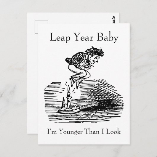 Carte Postale Bébé année bissextile (Devant / Derrière)