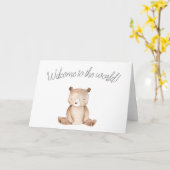 Carte postale bébé 'Bienvenue dans le monde' (Fleur jaune)