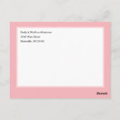 Carte Postale Bébé brasse sorcière Faire-part de naissance rose  (Dos)