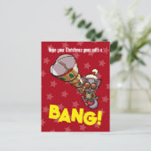 Carte Postale Bébé bush mignon Bonbon de Noël Bang! Dessin animé (Debout devant)