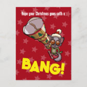 Carte Postale Bébé bush mignon Bonbon de Noël Bang! Dessin animé (Devant)