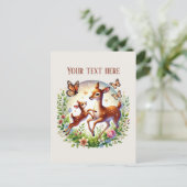 Carte Postale Bébé cerf Maman mignonne ajouter du texte (Debout devant)